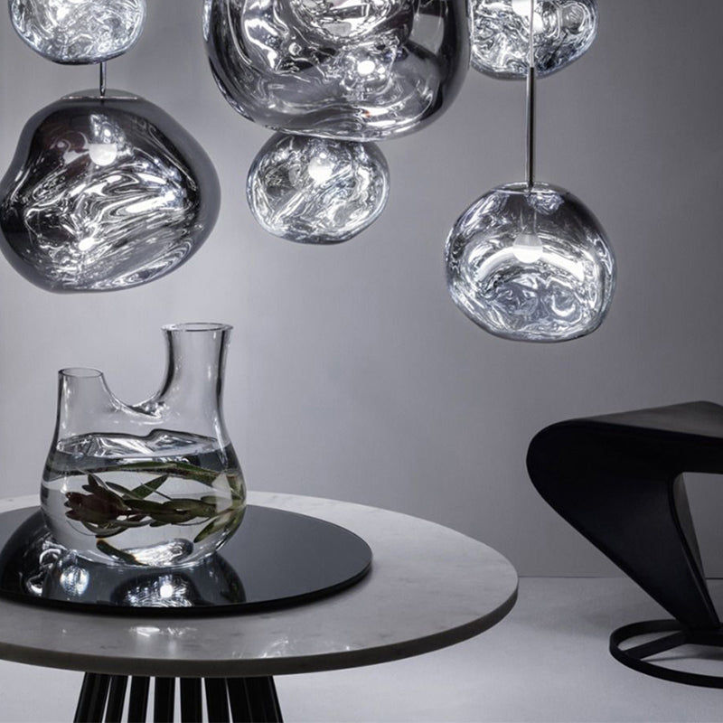 1-Ligth mondgeblazen glazen hanglampverlichtingsarmaturen Minimalisme plafondhanger voor slaapkamer