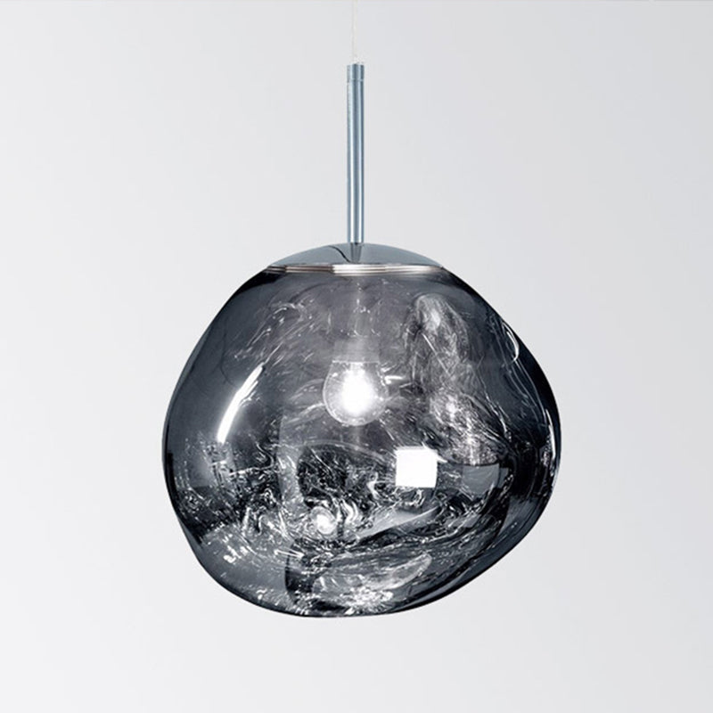 1-Ligth Mouth-Blown Glass Pendant Lighting Fixtures Minimalism Ceiling Pendant for Living Room