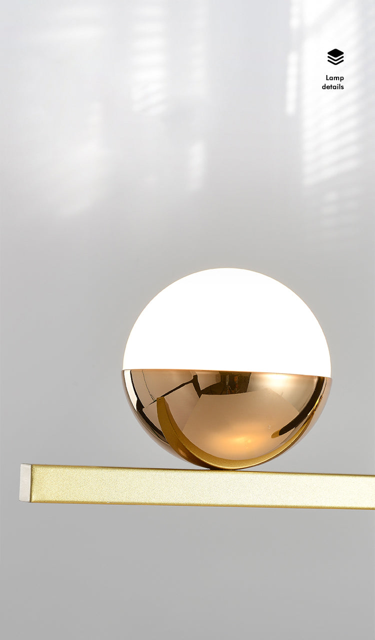 LED Linear Island Lighting Fixture Metal 2-Spotlight Chandelier Lamp for Dining Room