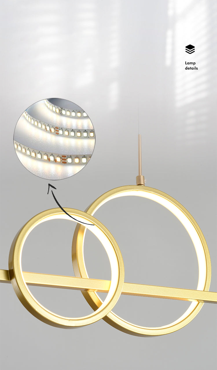 LED Linear Island Lighting Fixture Metal 2-Spotlight Chandelier Lamp for Dining Room