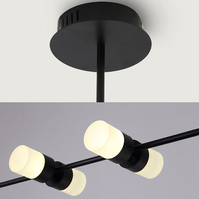 Luces colgantes de estilo contemporáneo de aluminio Fixtura de iluminación de isla lineal negra para comedor