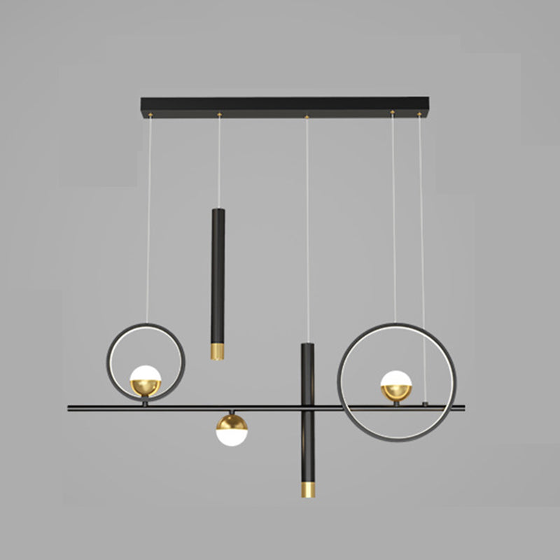 New Modern Black Iron LED Island Lighting Linear Chandelier Lighting for Dining Room
