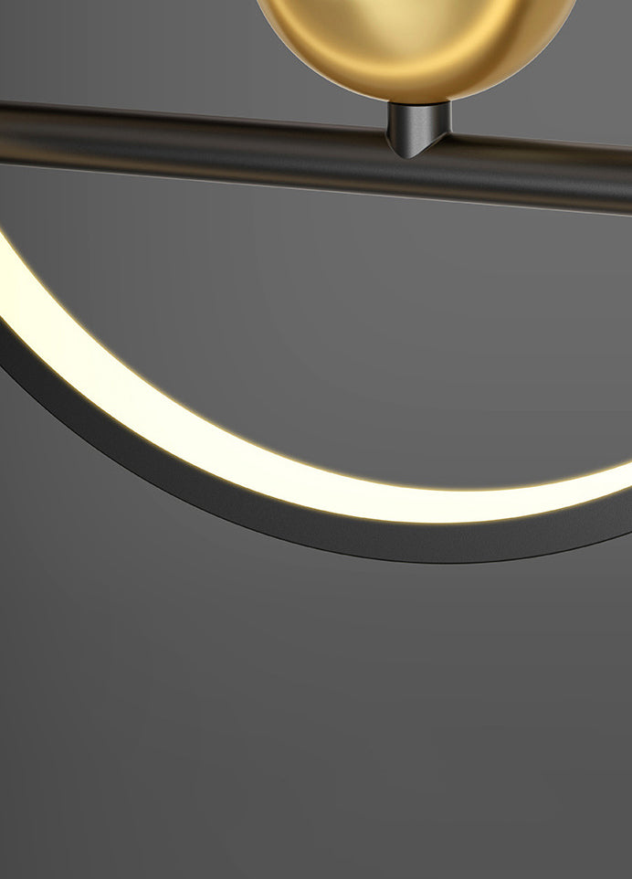 New Modern Black Iron LED Island Lighting Linear Chandelier Lighting for Dining Room