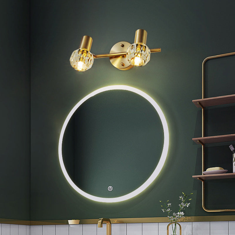 Globe Crystal Mur Murd Lights Modern Mur Mall Éclairage pour la salle de bain