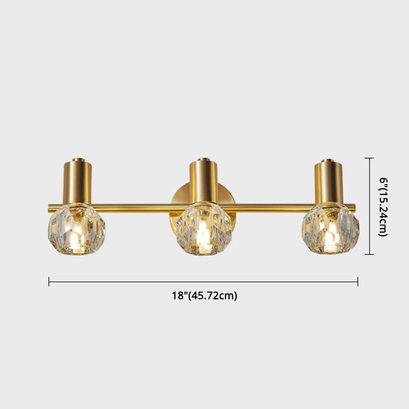 Globe Crystal Mur Murd Lights Modern Mur Mall Éclairage pour la salle de bain