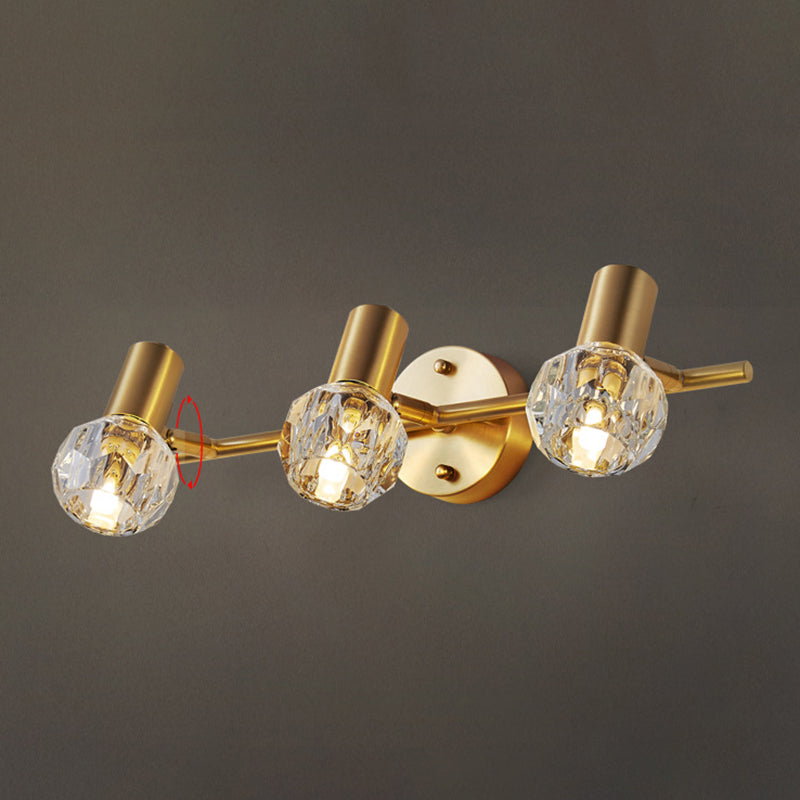 Globe Crystal Mur Murd Lights Modern Mur Mall Éclairage pour la salle de bain