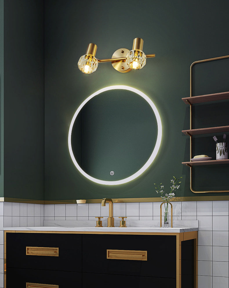 Globe Crystal Mur Murd Lights Modern Mur Mall Éclairage pour la salle de bain