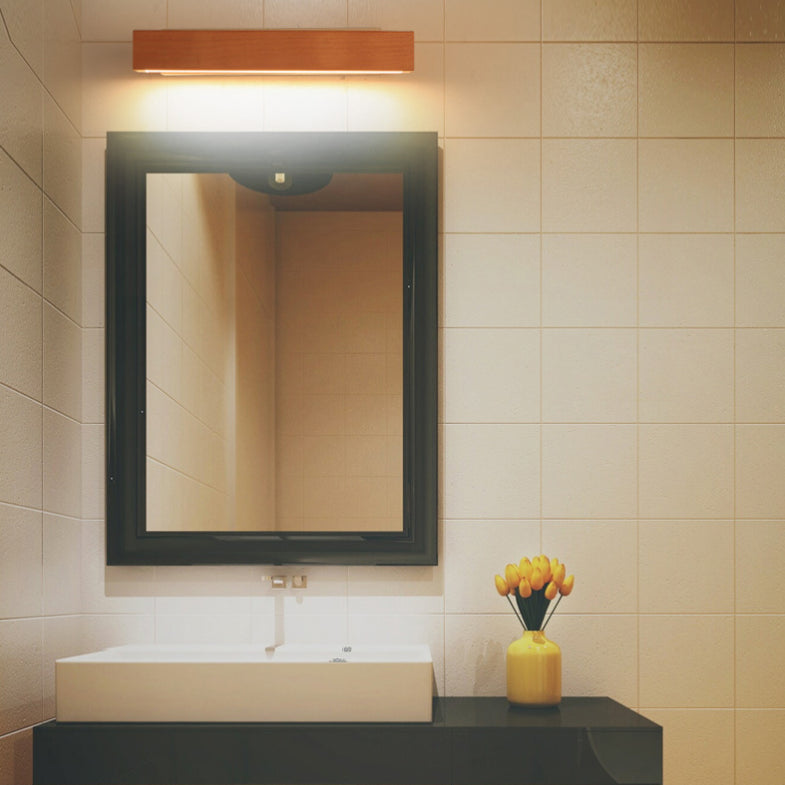 Rectangular Wood Wall Lighting Fixtures Modern Wall Mounted Light Fixture for Bedroom