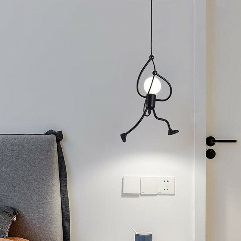 Metalen kale lamp hanglamp plafondlicht industriële stijl eetkamer hanger lichtkit in zwart