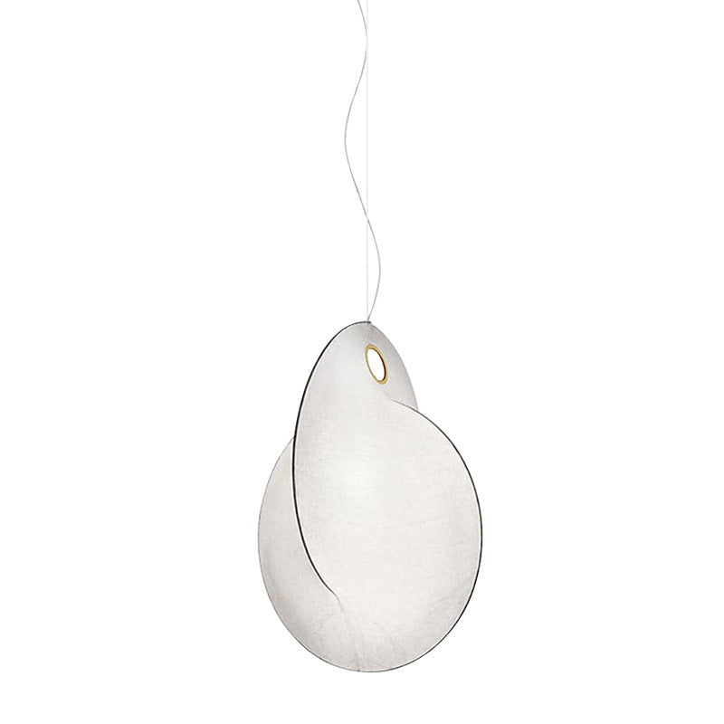 Wit hanglamp met 3 licht in moderne creatieve stijl roestvrijstalen hangend licht met zijden schaduw