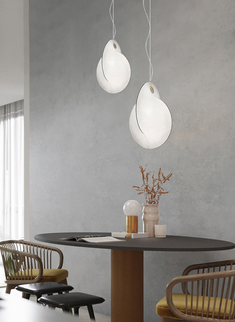 Luz colgante blanca de 3 luces en moderno estilo creativo de acero inoxidable Luz colgante con sombra de seda