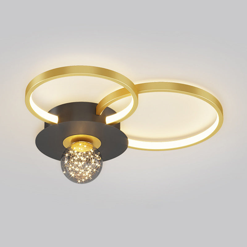 Modern Luxury Style Spherical Flush Mount Ceiling Light Fixtures Glass Ceiling Mount Chandelier