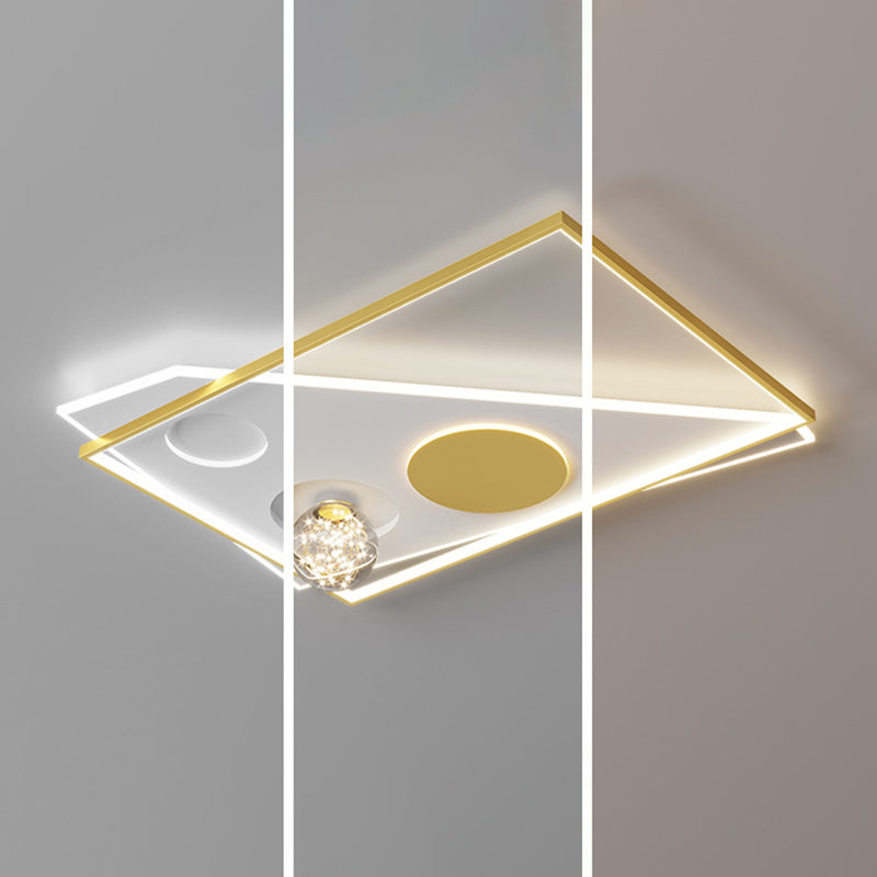 Modern Luxury Style Spherical Flush Mount Ceiling Light Fixtures Glass Flushmount Lighting in Gold Finish