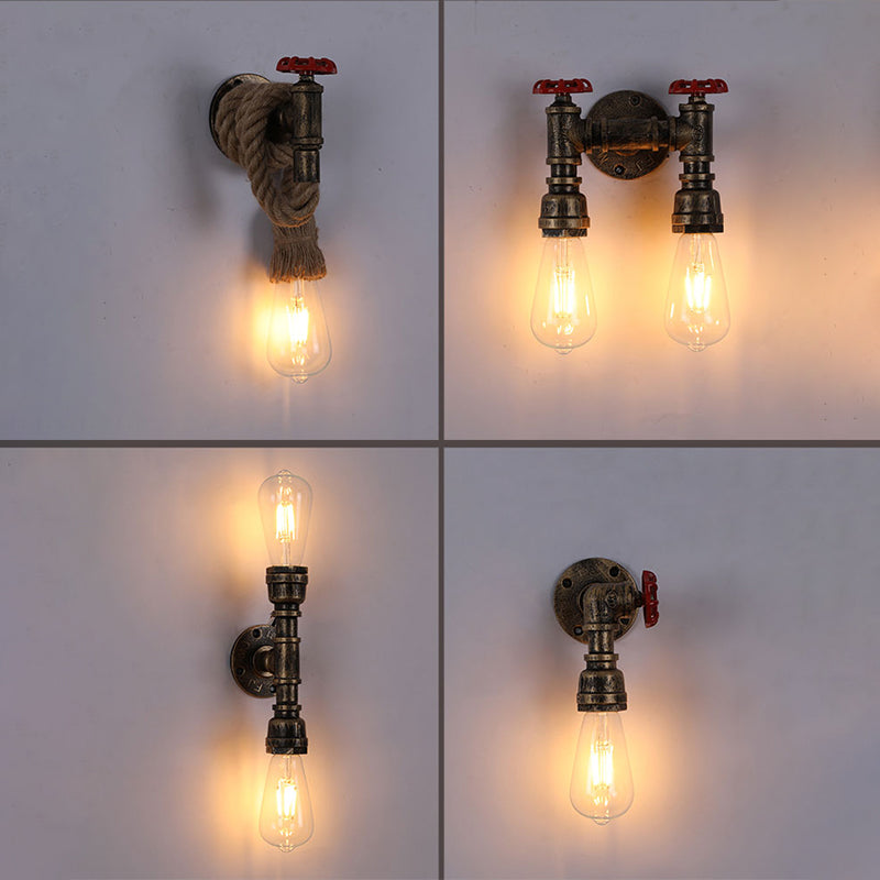 Éclairage de tuyauterie vintage industrielle Éclairage métallique mural métallique pour couloir