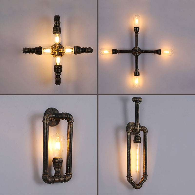 Éclairage de tuyauterie vintage industrielle Éclairage métallique mural métallique pour couloir
