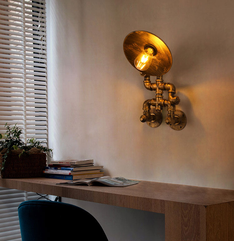 Éclairage de tuyauterie vintage industrielle Éclairage métallique mural métallique pour couloir