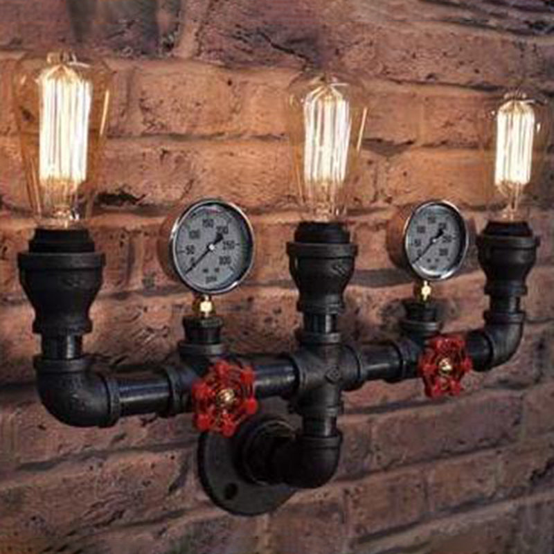 Tuyau et jauge de pression luminaire mural industriel appiculture murale en métal de cuivre industriel pour le restaurant