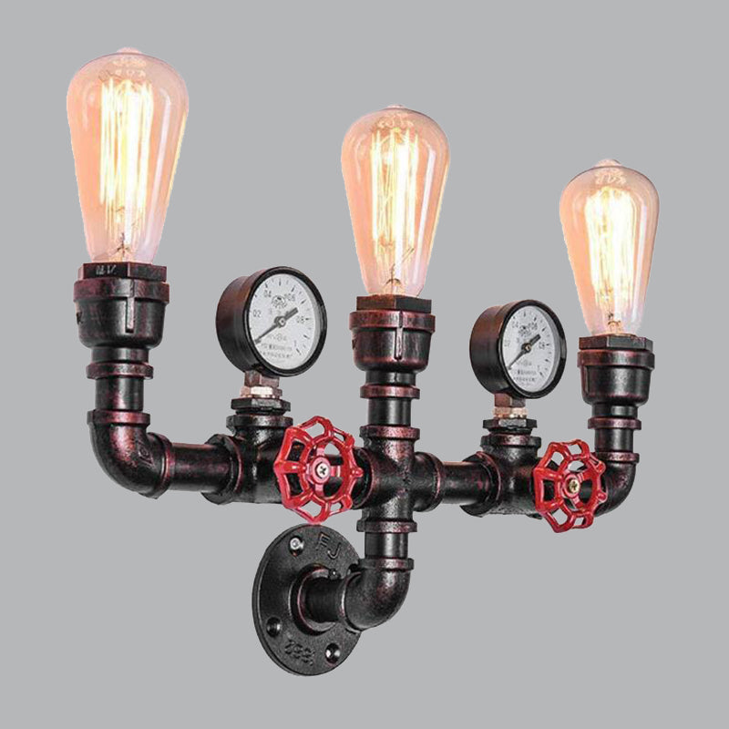 Tuyau et jauge de pression luminaire mural industriel appiculture murale en métal de cuivre industriel pour le restaurant