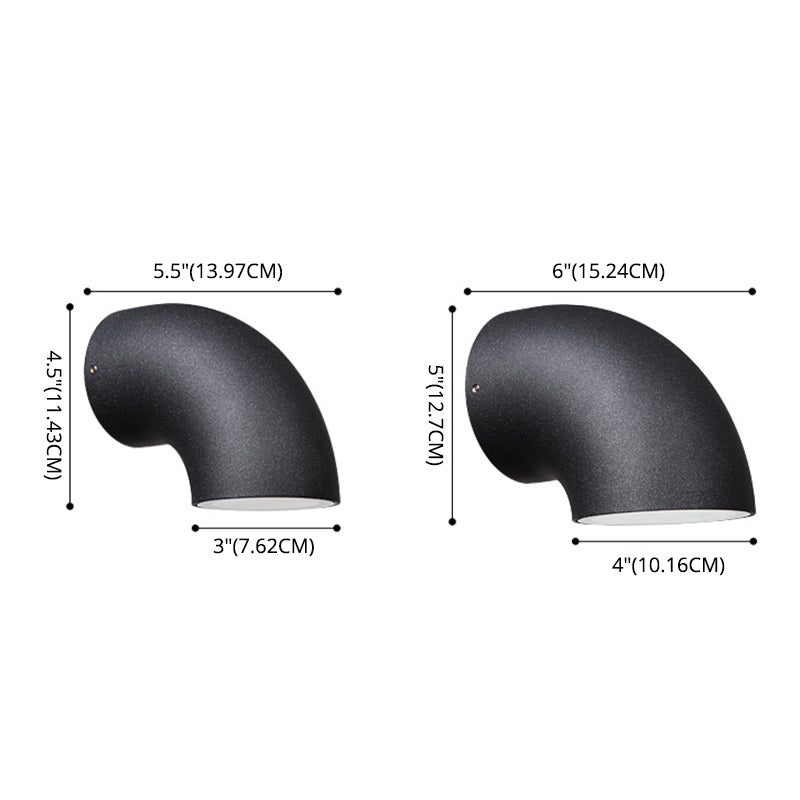 Matte Black Plumbing Pipe Wall Lamp Industrial Metal Courtyard LED Wall Sconce Light