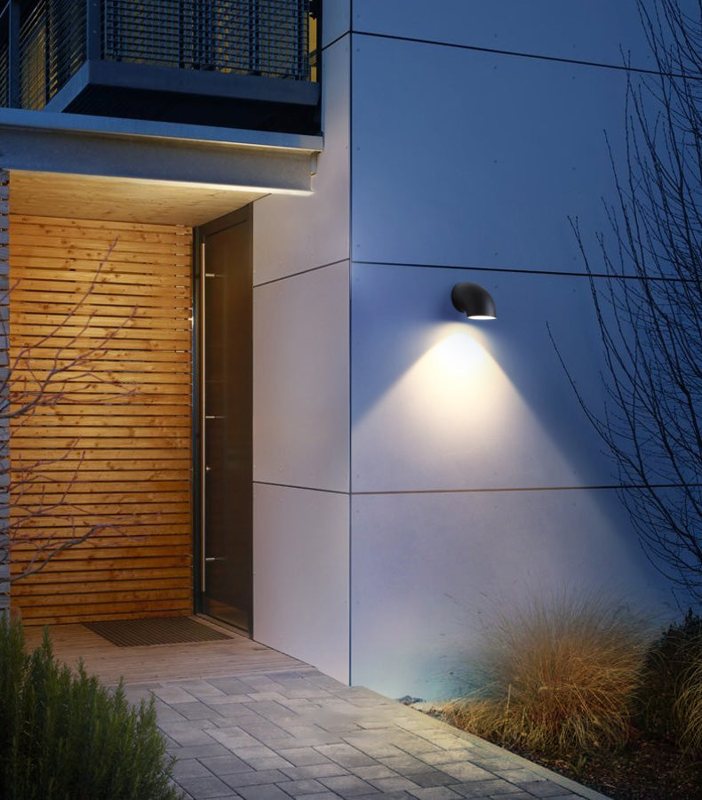 Matte Black Plumbing Pipe Wall Lamp Industrial Metal Courtyard LED Wall Sconce Light