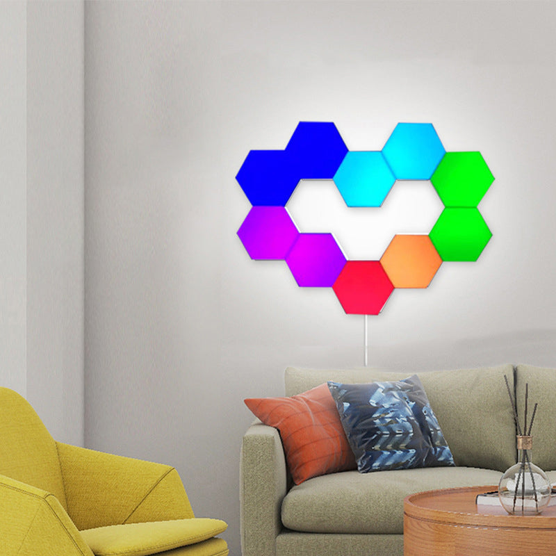 White Honeycomb Wall Sconce Light Decorative Modern Plastic LED Wall Lamp for Living Room
