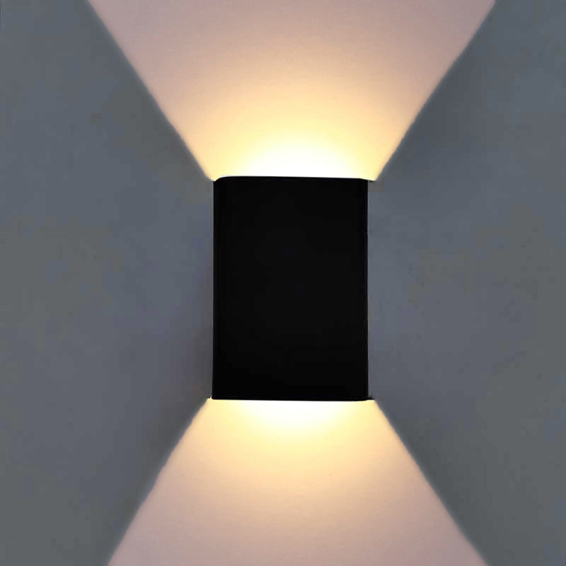 Aluminum Box Wall Sconce Simple Style LED Up and Down Wall Light for Hallway