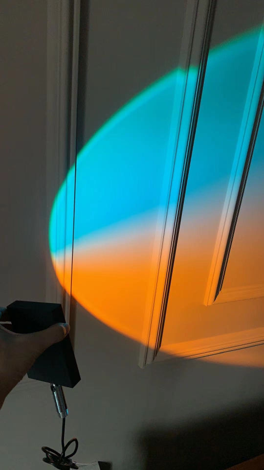 Minimalist Rectangular Sunset Light Aluminum Living Room LED Wall Lamp in Black