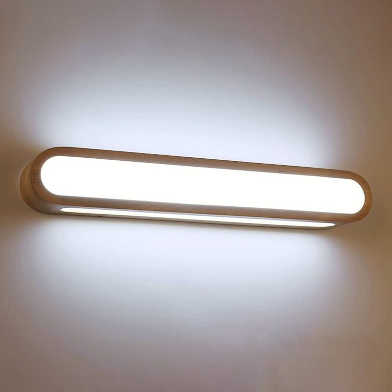 Langwerpige badkamer ijdelheid spiegellamp houten led LED Noordse wandmontage licht in beige