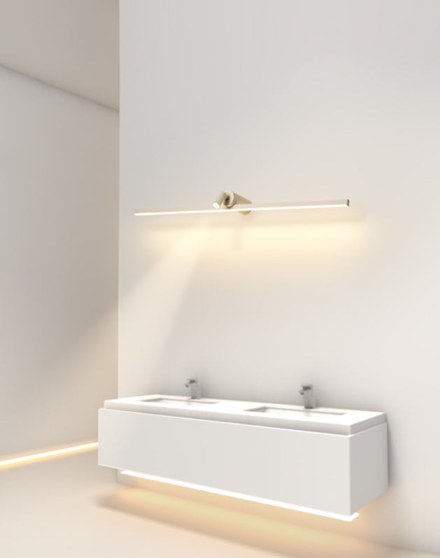Simplicity Elongated Vanity Mirror Lights Metallic Wall Light Fixtures for Bathroom