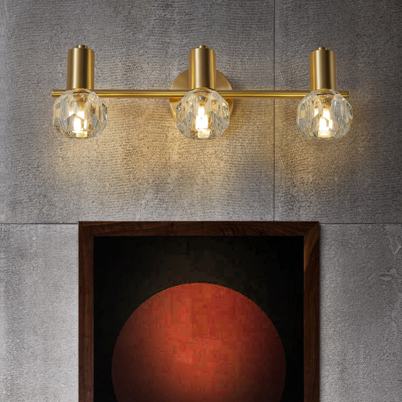 Modern Style Bulb Shaped Wall Lighting Fixture Bathroom Wall Mounted Light in Gold