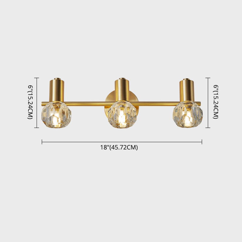 Modern Style Bulb Shaped Wall Lighting Fixture Bathroom Wall Mounted Light in Gold