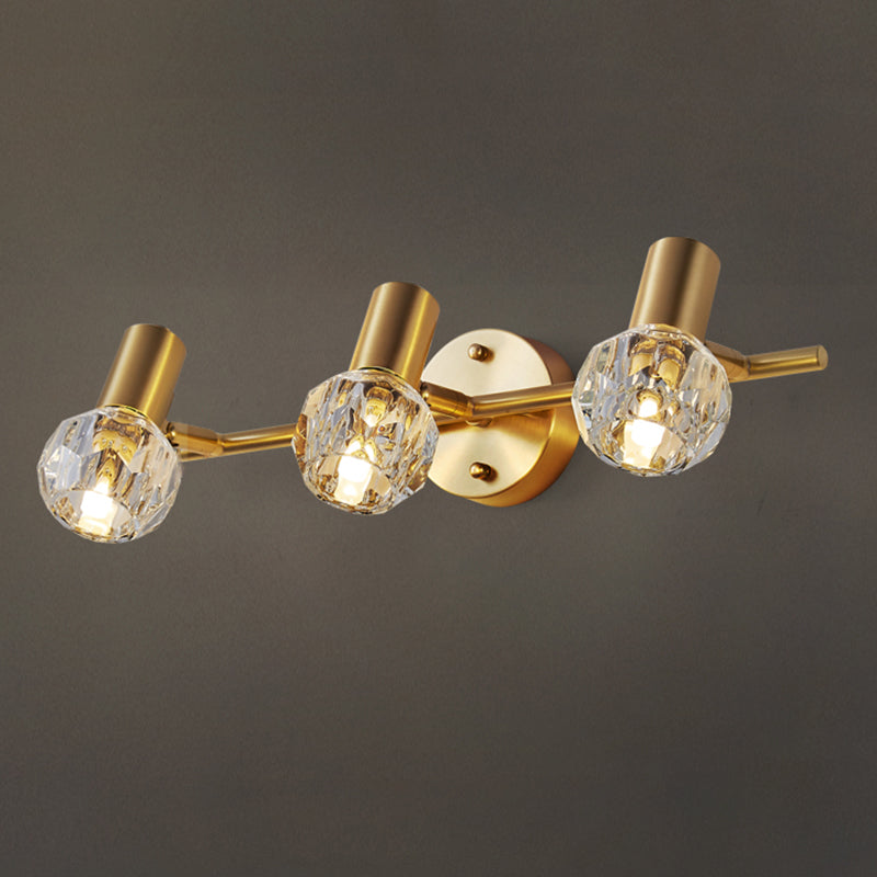 Modern Style Bulb Shaped Wall Lighting Fixture Bathroom Wall Mounted Light in Gold
