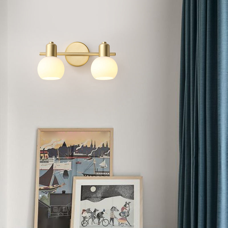Metal Balls Wall Mounted Light Fixture Modern Style Gold Wall Mounted Light for Bathroom