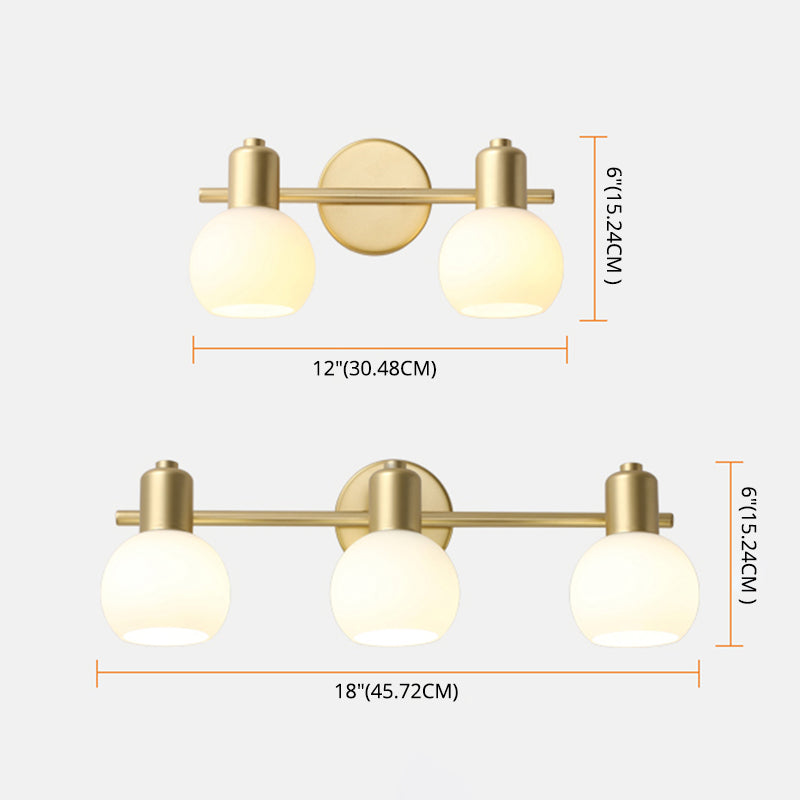 Metal Balls Wall Mounted Light Fixture Modern Style Gold Wall Mounted Light for Bathroom