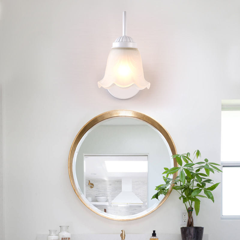 Glass Wall Lighting Fixture Bell Shaped Traditional Style Wall Mount Light Fixture