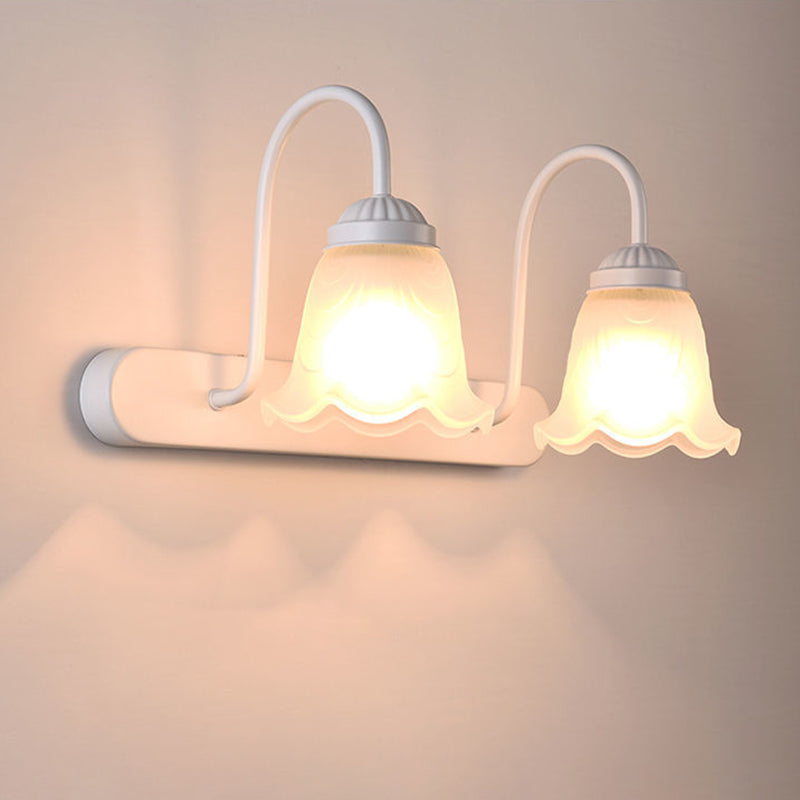 Glass Wall Lighting Fixture Bell Shaped Traditional Style Wall Mount Light Fixture