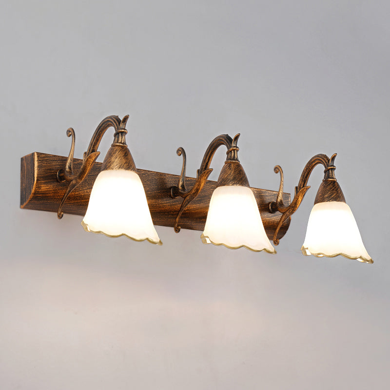 Verre en forme de cloche en forme de cloche Lumière minimalisme Éclairage mural de salle de bain en noir