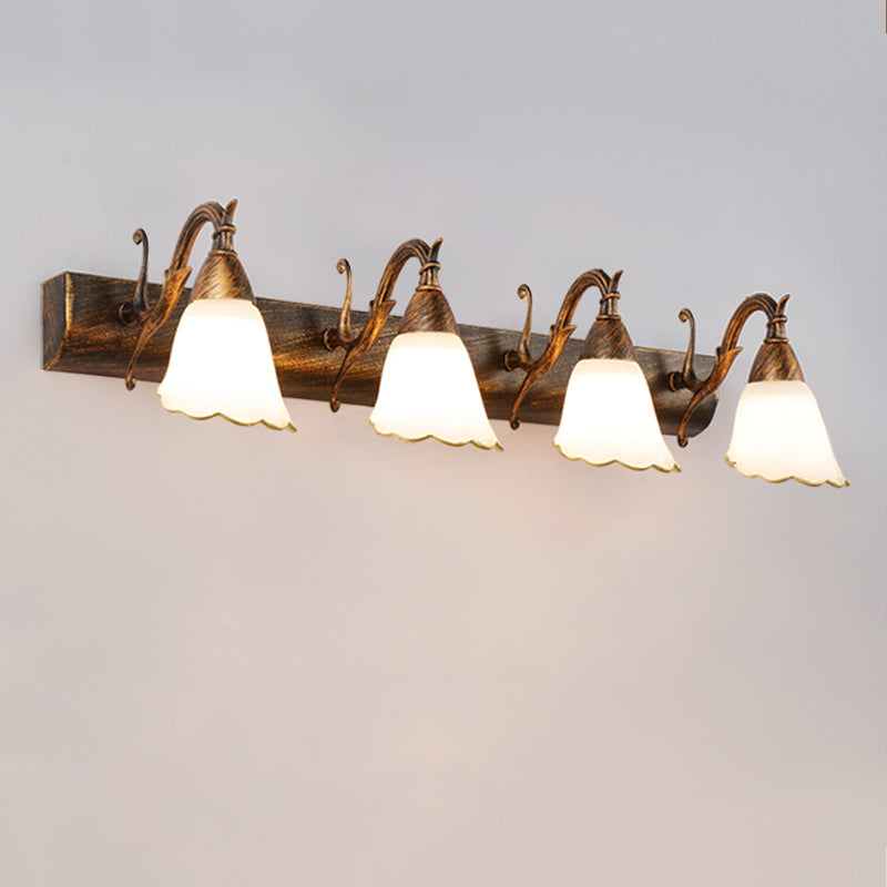 Verre en forme de cloche en forme de cloche Lumière minimalisme Éclairage mural de salle de bain en noir