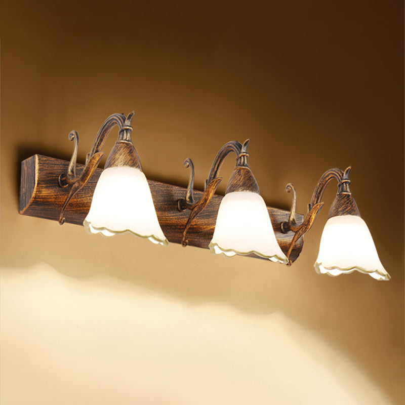 Verre en forme de cloche en forme de cloche Lumière minimalisme Éclairage mural de salle de bain en noir