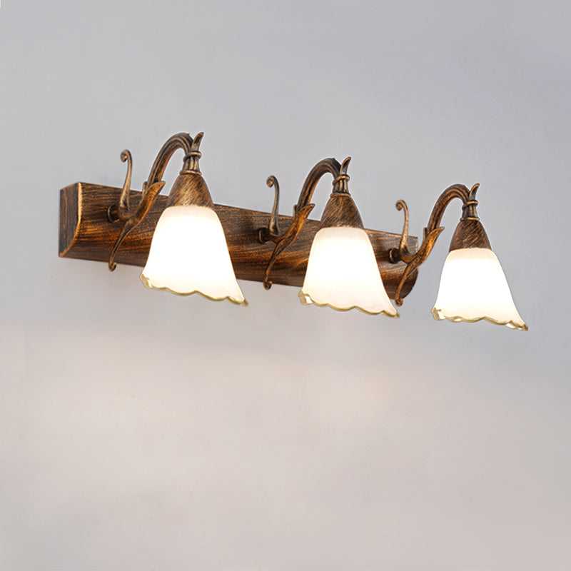 Verre en forme de cloche en forme de cloche Lumière minimalisme Éclairage mural de salle de bain en noir