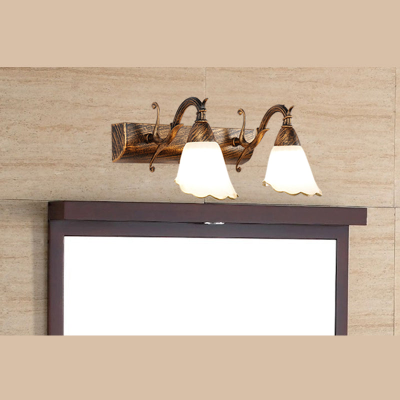 Verre en forme de cloche en forme de cloche Lumière minimalisme Éclairage mural de salle de bain en noir