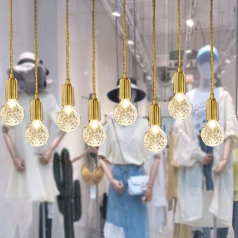 Loft Style Bulb Ceiling Lighting Fixture Metal Down Lighting Pendant for Cloth Shop