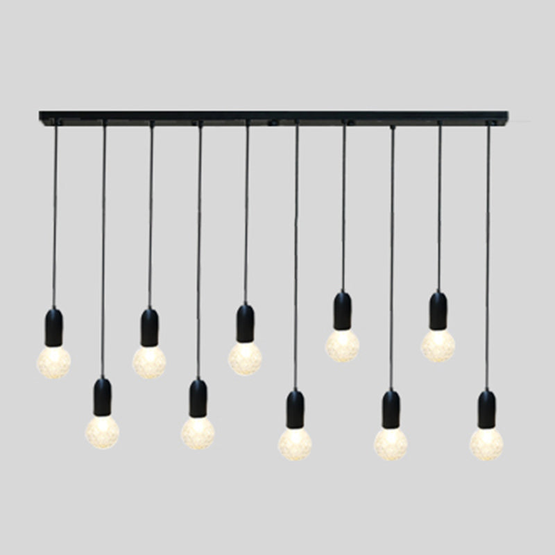 Loft Style Bulb Ceiling Lighting Fixture Metal Down Lighting Pendant for Cloth Shop