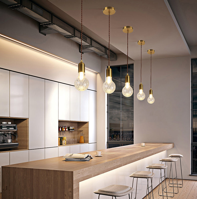 Loft Style Bulb Ceiling Lighting Fixture Metal Down Lighting Pendant for Cloth Shop