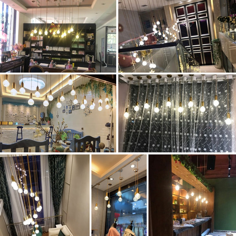 Loft Style Bulb Ceiling Lighting Fixture Metal Down Lighting Pendant for Cloth Shop