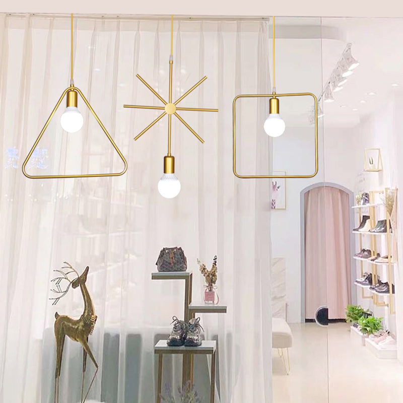 Metallhangende Deckenleuchte geometrische minimalistische Style Hanging Pendellicht für Stoffladen