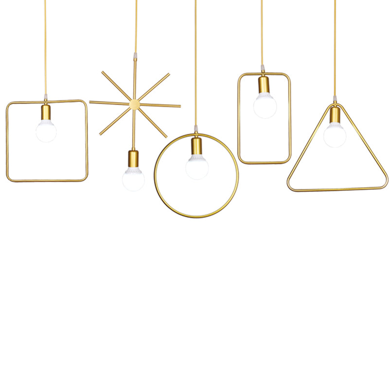 Metallhangende Deckenleuchte geometrische minimalistische Style Hanging Pendellicht für Stoffladen