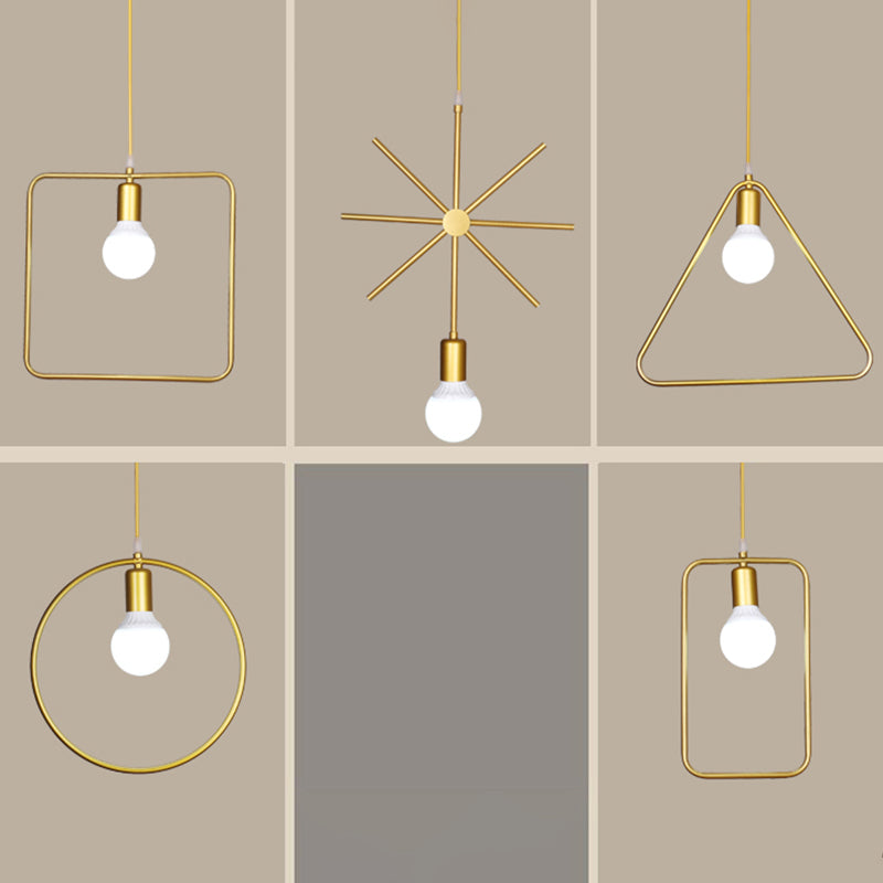 Metallhangende Deckenleuchte geometrische minimalistische Style Hanging Pendellicht für Stoffladen
