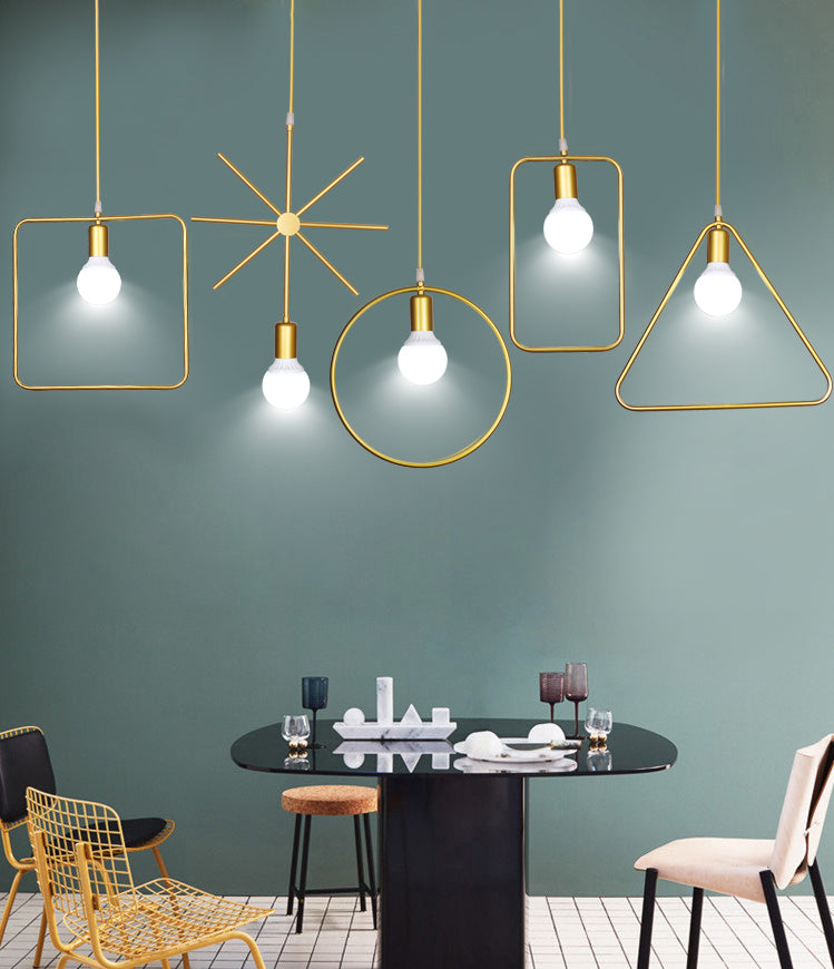 Metallhangende Deckenleuchte geometrische minimalistische Style Hanging Pendellicht für Stoffladen