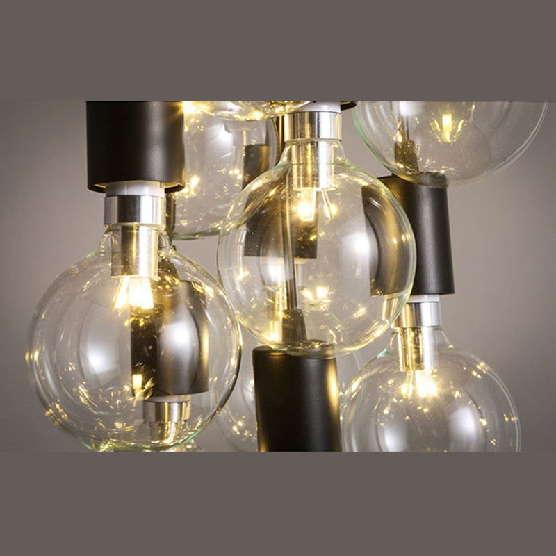 Black Down Lighting Pendant Loft Style Metal Swag Hanging Pendant Light for Living Room